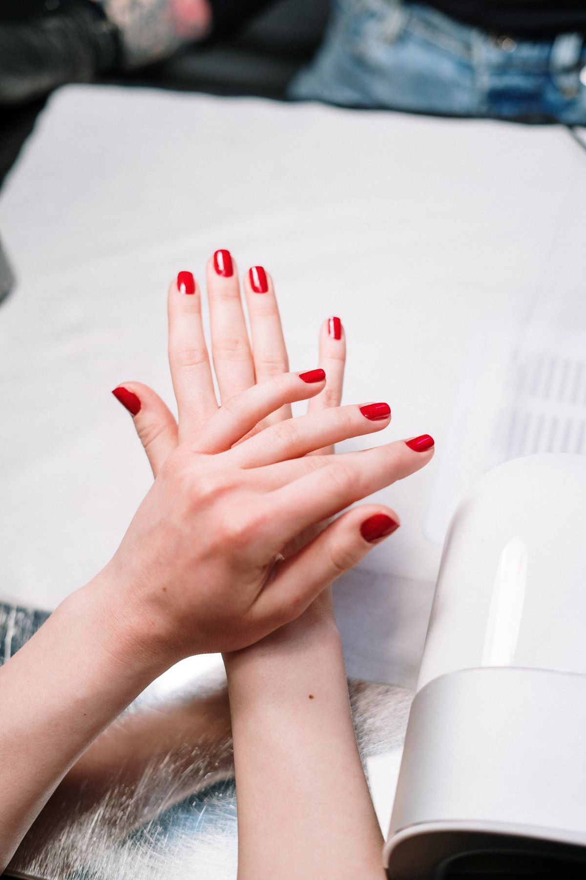 Gel manicure application at Sunrise Nails & Spa